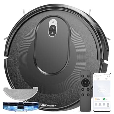 Vexilar W7 Robot Vacuum Cleaner with Mop, 2 in 1 4000Pa Strong Suction Robot Vacuum, Remote/Alexa/App/Voice Control, Automatic Self-Charging, Robotic Vacuum for Pet Hair, Hard Floors, Carpet