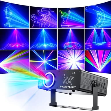 Ehaho Party Disco Lights L2700 | 3D RGB Animation Dj Lights with Music Sound Activated | Animation Patterns Support Zoom in and Out | DMX 512 Controller for Party Bar Nightclub Live Show