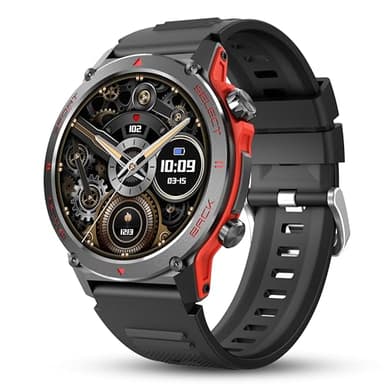 Smart Watch, 1.43''AMOLED Military Smartwatch Men Women Answer/Make Call, Digital Fitness Watch, 110+ Sports, Blood Pressure, Heart Rate, Stress Monitor Sports Watch for Android or iOS