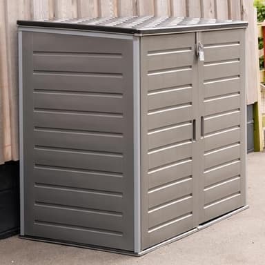 Olsen & Smith 1170L Extra Large XL Outdoor Garden Storage Box with Padlock - Huge Capacity Plastic Shed Wheelie Bin Box Cabinet Cupboard - Ideal for 2x230L Wheelie Bins, Garden Tools, Toys & Much More