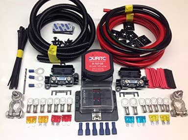 7mtr Pro Split Charge Kit 12v 140a Durite VSR + Battery Terminals + Fuse Box with 110a Cable SCKD317P