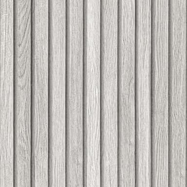 Hode Grey Wood Panel Wallpaper Wood Effect Vinyl Wrap Self Adhesive, 3D Slat Wall Panelling Peel and Stick Living Room Wallpaper, Waterproof, Light Grey, 40cmx3m