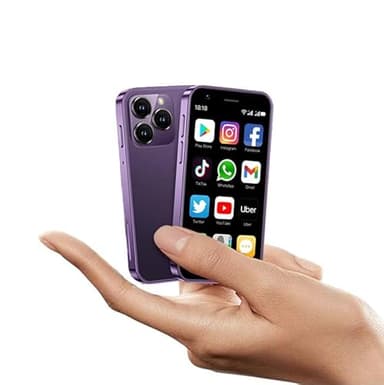 Mini Smartphone 4G LTE SOYES XS16 3.0 inch Android 10 Quad Core 2000mAh Type-C Dual SIM Unlocked Small Mobile Phone (Purple, 2GB RAM 16GB ROM)