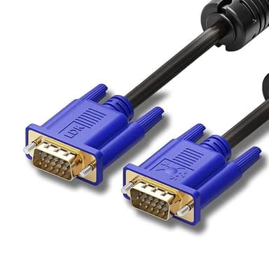 VGA Cable 1.5m, 15 Pin 1080P Full HD SVGA Lead Computer Monitor Cable with Ferrite Cores, Gold Plated VGA Male to Male Cable for Laptop, Computer, PC, Projector, Monitor, HDTV, More