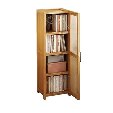 HUHJYUGE Bookcase with Glass Doors and Shelves, Wide Bookshelf with Storage, Bookcase Shelf Storage Organizer, Free Standing Wood Bookcase, for Living Room, Bedroom, and Home Office