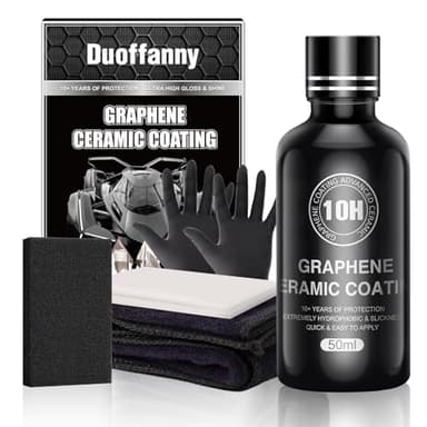 2025 Graphene Ceramic Coating Kit 10H High Gloss Extremely Hydrophobic Anti Scratch 10+ Years Protection Car Care Polish for Cars, Boats, Motorcycle & More