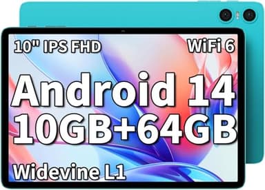 TECLAST P30 Tablet 10.1 Inch Android 14, 10(4+6) GB RAM 64GB ROM(TF 1TB), 1280x800 HD IPS, Quad-Core WiFi 6,Dual Speaker&Camera, Type-C|GMS|Bluetooth|3.5mm Jack - 2025