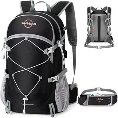 Lumesner 40L Hiking Travel Packable Lightweight Camping Backpack Daypack with Removable Belt Bag for Women Men