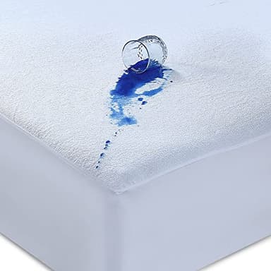 Caroline Shatuik Waterproof Mattress Protector Double,30cm Extra Deep Stretch Skirt Non - Noisy Terry Top Mattress Cover Double Bed(137 x 190cm)