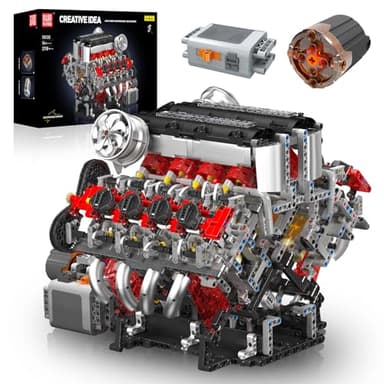 Mould King 10130 V8 Engine Model Kit - 2718 Pcs to Build Your Own Surper Car Engine - DIY STEM Project for Kids/Teens, Hobby Building Blocks Kit for Adults
