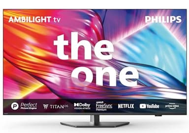 Philips Ambilight The One 43PUS8909 4K LED Smart TV - 43 Inch Display with Pixel Precise Ultra HD Titan OS, Dolby Vision, Dolby Atmos Sound, Works with Alexa and Google Voice Assistant - Black