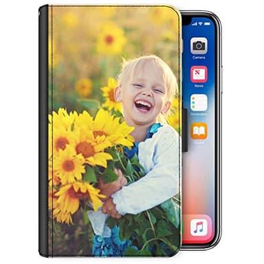 Personalised Phone Case For Samsung Galaxy S Models, S25, S24, S23 Ultra, S23+, S22, S21, S21 FE, S20, S10, S9 Custom Photo, Image on Leather Phone Case, Side Flip Wallet Phone Cover - One Image