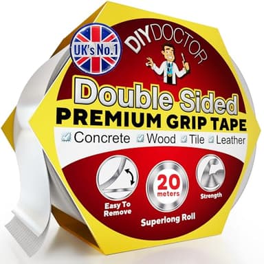 DIY Doctor Carpet Tape Double Sided Heavy Duty (1 Pack) 21mm x 20m – Extra Strong Rug Tape – Rug Gripper for Carpeted Floor – Carpet Grippers for Rugs on Top of Carpet – No Residue