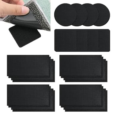 Rug Gripper for Carpeted Floor 16pairs Non Slip Rug Stickers Grippers from Rug to Carpet Stop Rug Slipping Washable Reusable Carpet Sticky Grips for Carpeted Floor Sofa Cushion Car Boot Liners