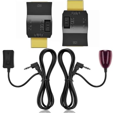 HDMI IR Extender Kit, 30KHz-50KHz Remote Control Transmitter Receiver Set, Professional IR Repeater System for Cable Box, Blue-Ray, DVD, More