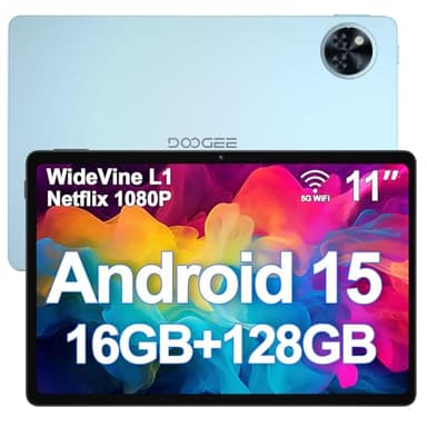 DOOGEE U11 Android 15 Tablet 11 Inch - 2025 Newest Android Tablets 16GB+128GB/2TB, 8580mAh, 90 Hz Octa-Core Gaming Tablet, Widevine L1, Netflix 1080P, BT5.0, 5G WiFi,13MP+5MP, GPS, OTG - Blue