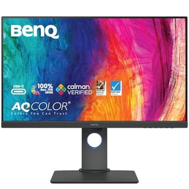 BenQ PD2705Q 27 inch 2K QHD Monitor for Mac, Commercial/Graphics Design, Video Editing, USB-C, 100% sRGB/Rec.709, Display Pilot, KVM, Low Blue Light, Flicker-Free, IPS, ICCsync, Black