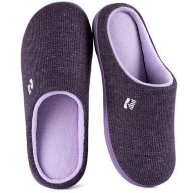 RockDove Women's Original Two-Tone Memory Foam Slipper, Size 7/8 UK Women, Eggplant