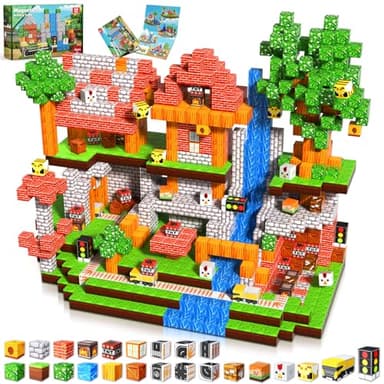 Magnetic Blocks - 150PCS Magnetic Building Blocks Road Forest Cubes Toys for Montessori Toddler Birthday Gifts -STEM Sensory Construction Toys for Kids Ages 3+ for Boy & Girl