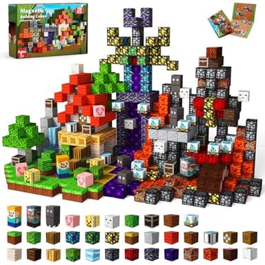 ToyUnited Magnetic Building Blocks - 150PCS Magnetic Blocks Cubes Forest Portal, Stacking Tiles STEM Montessori Sensory Toys for Kids Boys Girls Ages 3 4 5 6 7 8 9 10 Birthday Gifts