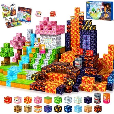 COOLJOYA Magnetic Blocks-150 PCS Magnetic Building Blocks, Construction Toys for Montessori Birthday Gifts, STEM Sensory Toys for Boys Girls Age 3 4 5 6 7 8 9 10 Stowable