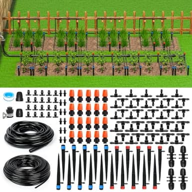 MIXC 225FT Greenhouse Micro Drip Irrigation Kit Automatic Patio Misting Plant Watering System