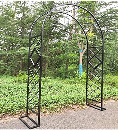 Kymzan Metal Garden Arch For Roses Climbing Plants, Garden Arbours And Arches,Heavy Duty Strong Tubular Plant Cage, Outdoor Garden Lawn Backyard Patio, Wedding,Black-140cm/55in