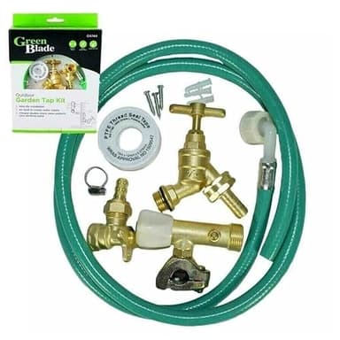 Unibos Outdoor Garden Tap Kit Solid |Brass Hose Tap | Outside Tap Kit | with Including Union nut, Flanged Insert & Rubber Washer Bib Tap | Quick Connector Screws & Wall Plugs |Ideal for Garden Allotm