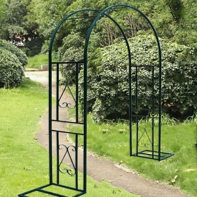 Metal Rose Arches Wide - Rustproof Garden Arch Trellis for Climbing Plants - Heavy Duty Garden Entrance Decoration