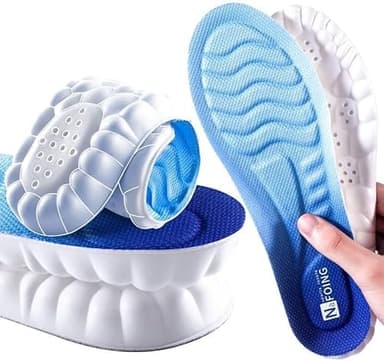 Memory Foam Thermal Insoles, Planter Fasciitis Insoles for Flat Feet High Arch Foot Support Knee Pain Back Pain Fallen Arches Orthopedic Gel Insoles for Men and Women (Medium EU 41-42)