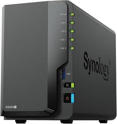 Synology DS224+ 32TB 2 Bay NAS Solution installed with 2 x 16 HAT3300 Drives