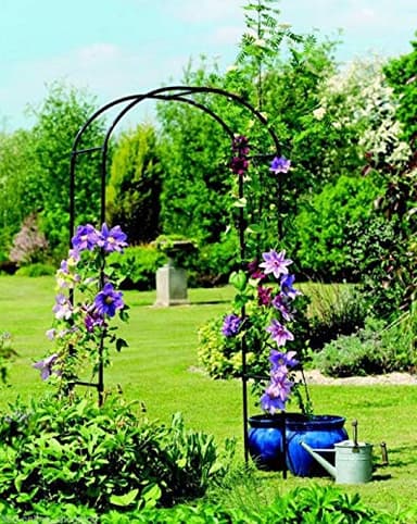 Garden Mile Steel 2.4m Steel Garden Arches Metal Strong Heavy Duty Arch Trellis For Climbing Plants Indoor Wedding Arch Powder Coated Plant Supports For Outdoor Plants